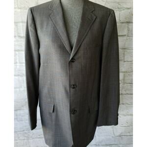 Botany 500 Mens Vintage 3 Button Blazer Size 41L Jacket Gray Plaid Sports Coat